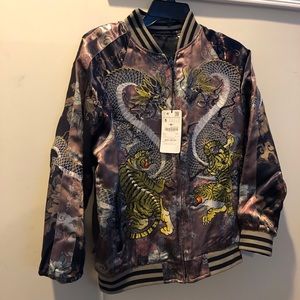 ZARA Embroidered Reversible Bomber Jacket
